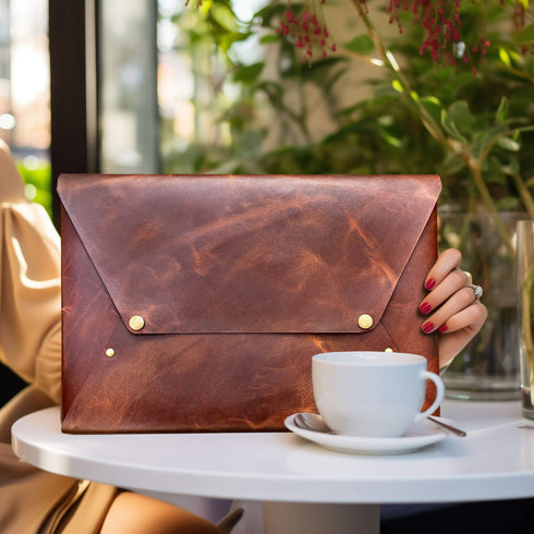 Custom Handcrafted Leather MacBook Sleeve